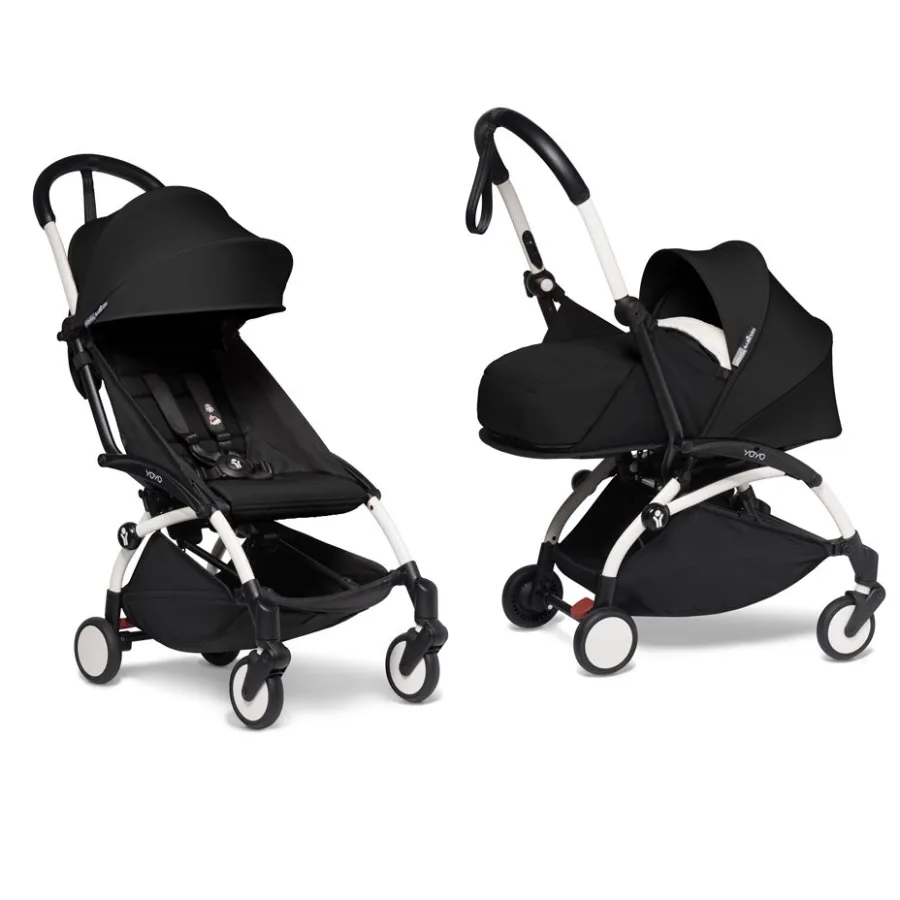 Детская коляска Babyzen Yoyo 2 Newborn Pack 2 в 1 на белой раме, Black — главный ракурс