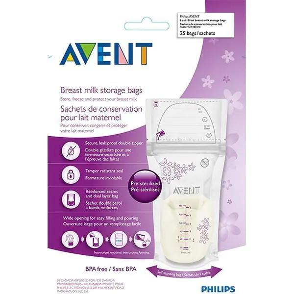 80250 Пакеты для хранения молока Philips Avent VIA SCF603/25 180 мл 25 шт — фото 2