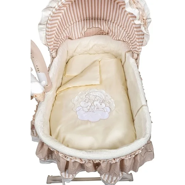 Набор постели в люльку Kids Fashion Hippo, 6 предметов, Бежевый — главный ракурс