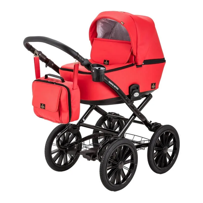 Детская коляска Bebe-Mobile Gusto Retro Deluxe 2 в 1, 100% экокожа — главный ракурс