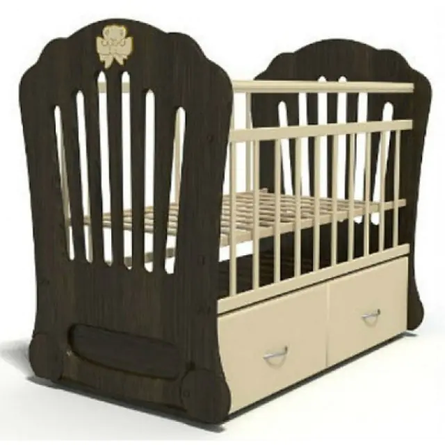 Детская кроватка Baby Elite Мишка с бантом поперечный маятник — фото 1
