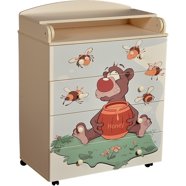 Пеленальный комод Кедр Fantasia Little Bee, 4 ящика — фото 7