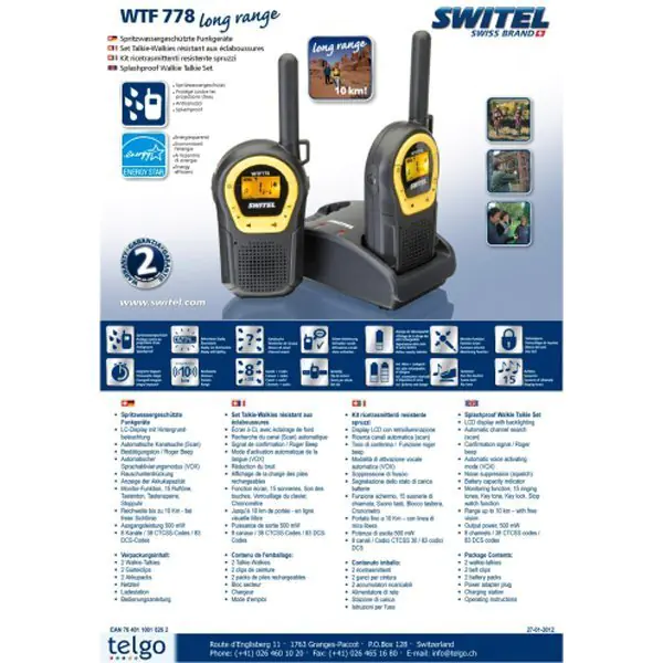 Рация Switel WTF 778 10км, функция радионяни, беби мониторинг — фото 2