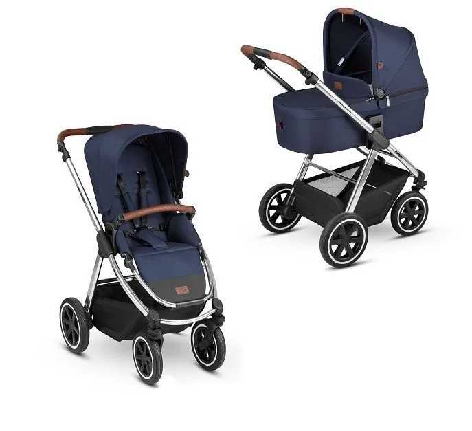 Детская коляска ABC-Design Samba 2 в 1 на серебряной раме, Dolphin — главный ракурс