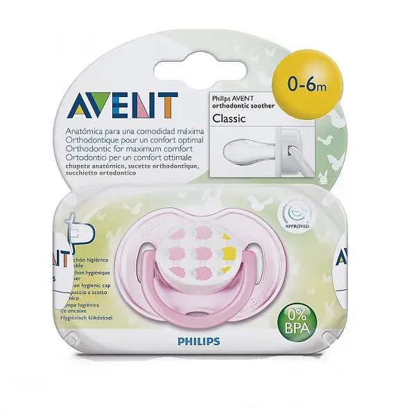 Пустышка Philips Avent для девочки 0-6 мес. SCF172/13, 86123, 1 штука — главный ракурс