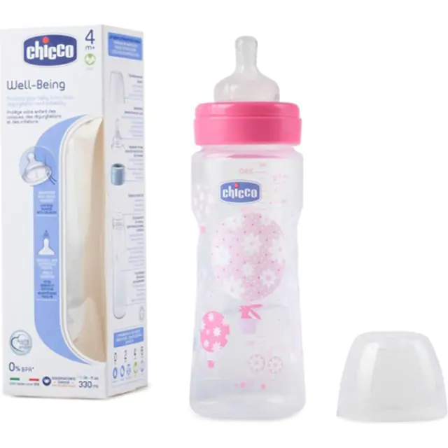 Бутылочка Chicco Well-Being Boy / Girl Чико Велл-Биинг Бой / Герл 330 мл, 4 мес.+, сил. соска, РР — фото 7