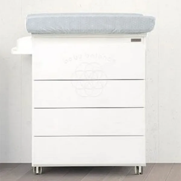 Пеленальный комод Micuna Baby Balance с ванночкой, White — главный ракурс
