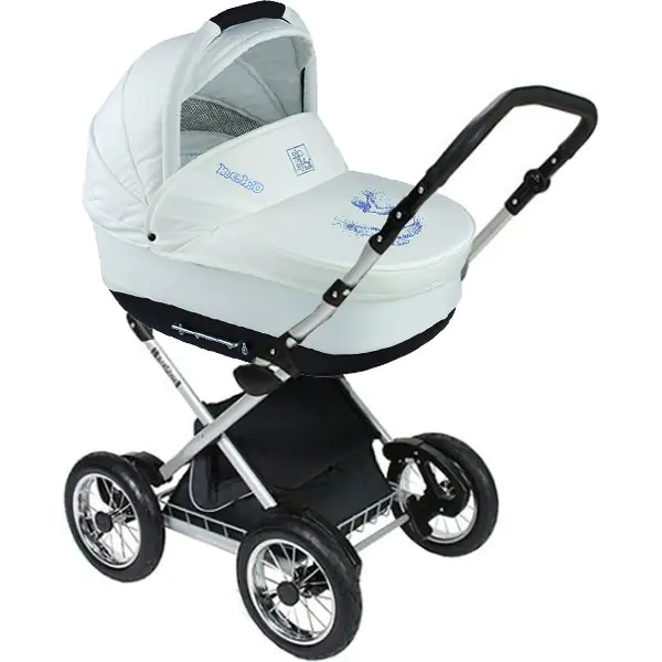 Детская коляска Jedo Memo Bartatina Alu LC 2 в 1, стразы, пружинная амортизация, серебряное шасси — главный ракурс