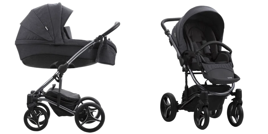 Детская коляска Bebetto Tito Premium Class Dark 2020 3 в 1 — главный ракурс