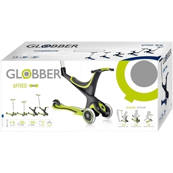 Трехколесный самокат Globber EVO 5 в 1 со светящимися колесами — фото 24