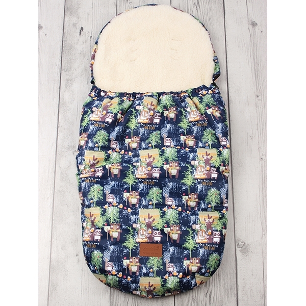 Универсальный меховой конверт AmaroBaby Little Traveller Лес 145х45 см — фото 5