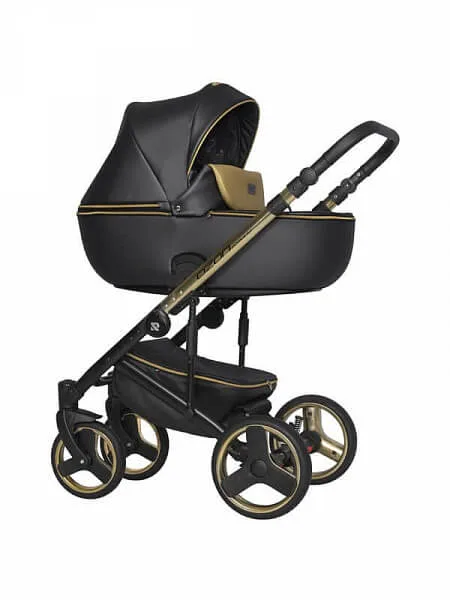 Детская коляска Riko Basic Ozon Premium 3 в 1 на золотой раме — главный ракурс