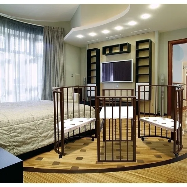 Детская кроватка-трансформер Nastella Овальная Baby Molly 7 в 1, поперечный маятник — фото 8