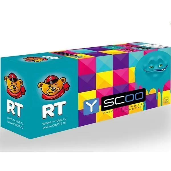 Трехколесный самокат Y-Scoo RT Trio Diamond 120 Monsters 3 высоты с блокировкой колес — фото 32