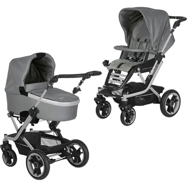 Детская коляска Teutonia Mistral S V4 Titanium Теутония Мистраль С В4 Титаниум 2 в 1 WHL3 HB с ручным тормозом, Seashell — главный ракурс