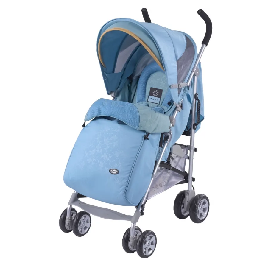 Детская прогулочная коляска-трость Zooper Twist Smart + Kit c аксессуарами, Cyan — главный ракурс