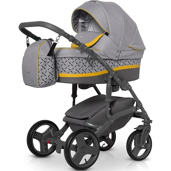 Детская коляска Expander Astro 3 в 1, ткань + экокожа, 01 Yellow Желтый — главный ракурс