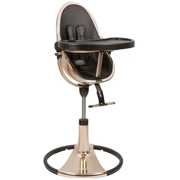 Стульчик для кормления Bloom Fresco Chrome GOLD + comfort set, Белый/золотая вставка — главный ракурс