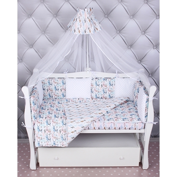 Комплект постели WB Premium в кроватку AmaroBaby Ламы, 18 предметов — фото 1
