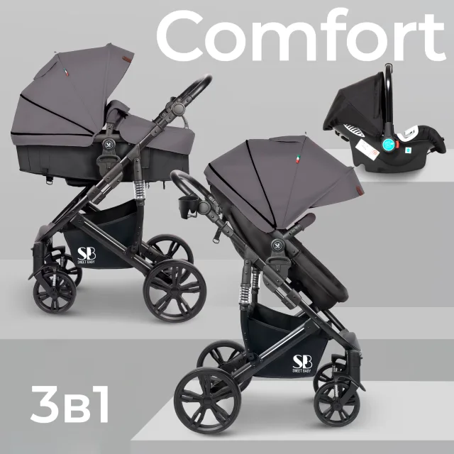 Детская коляска-трансформер Sweet Baby Comfort 3 в 1 — фото 1
