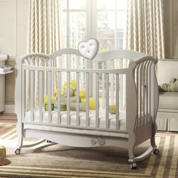 Детская кроватка Baby Italia Grace (с эко-кожей), полозья/ящик — главный ракурс