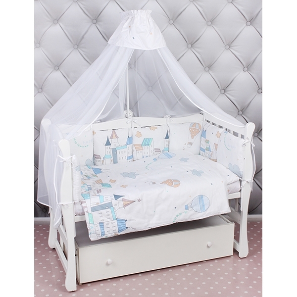 Комплект Premium в кроватку AmaroBaby Фантазия, 18 предметов (6+12 бортиков), сатин — фото 1