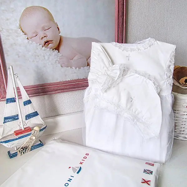 Крестильный комплект для девочки Makkaroni Kids Angel, 4 предмета — фото 2