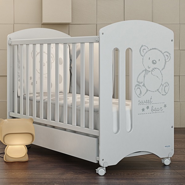 Детская кроватка Micuna Sweet Bear колесо — фото 1