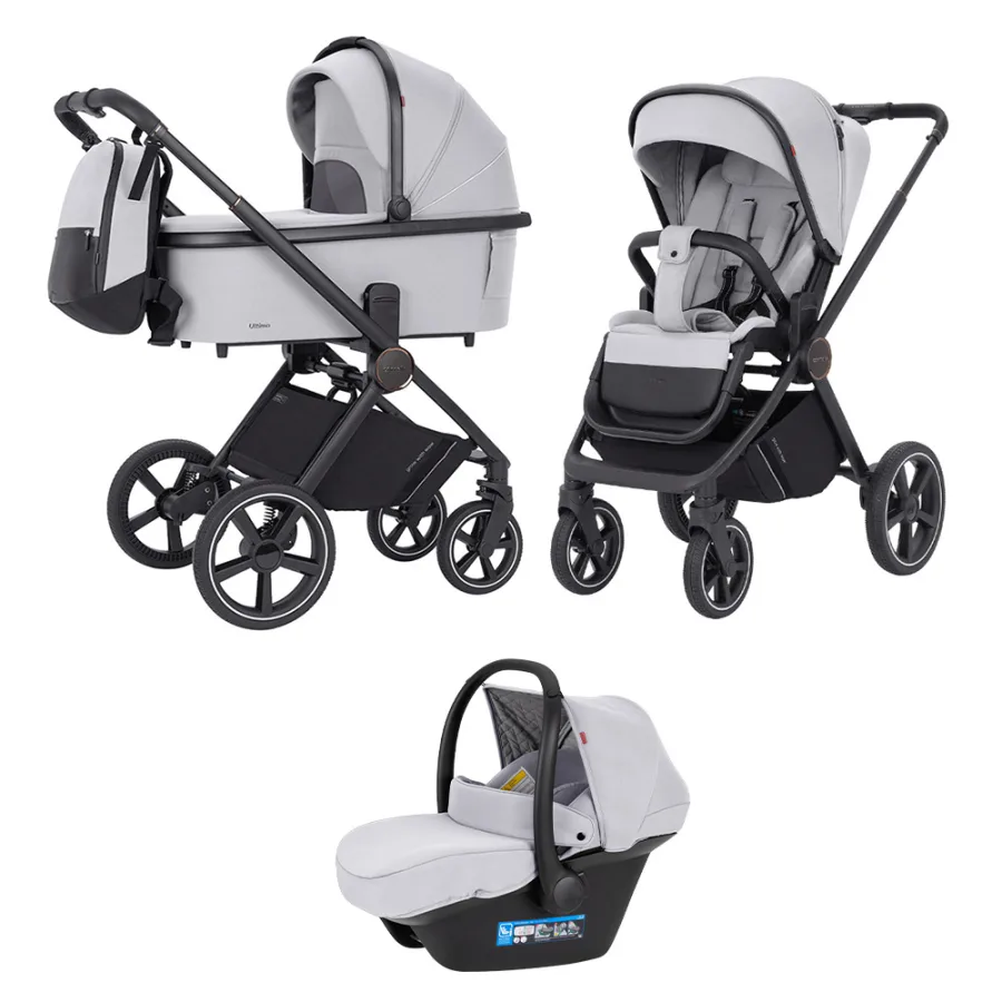 Детская коляска Carrello Ultimo CRL-6519 3 в 1 на черной раме, Arctic Grey — главный ракурс