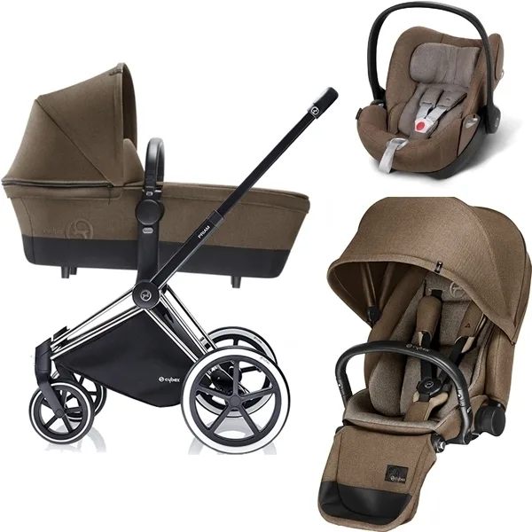 Детская коляска Cybex Priam Lux 3 в 1, шасси Trekking Chrome, Autumn Gold — главный ракурс