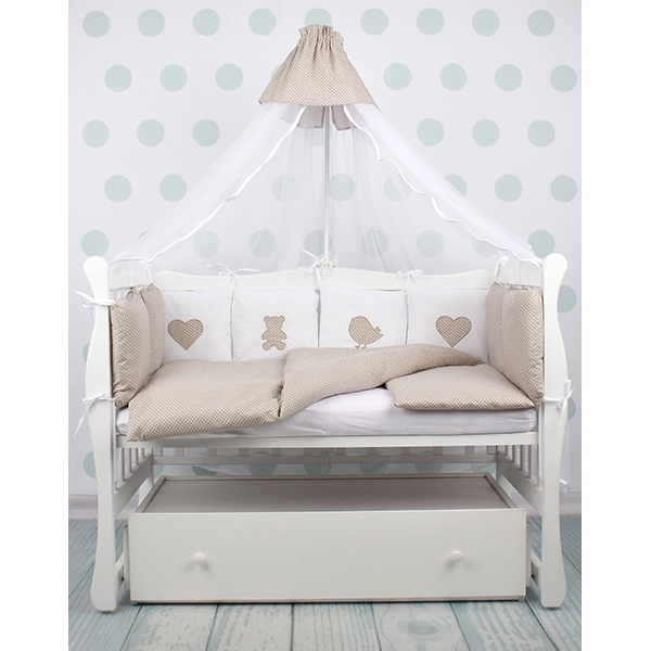 Комплект Premium в кроватку AmaroBaby Кроха, 18 предметов (6+12 бортиков), бязь — фото 10