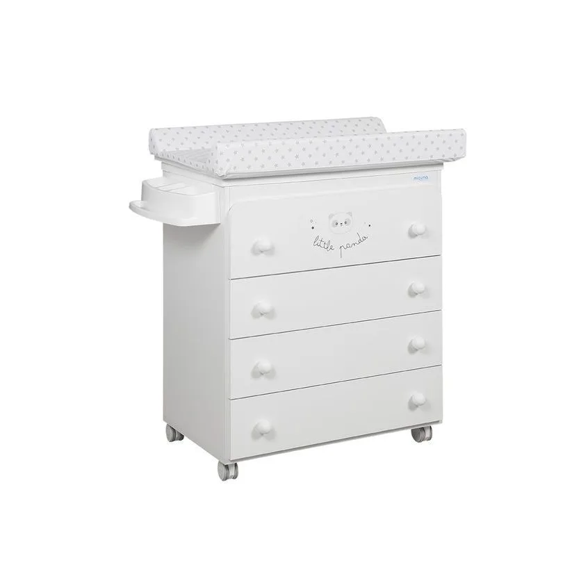 Пеленальный комод Micuna Little Panda B-1940 с ванночкой, White — главный ракурс