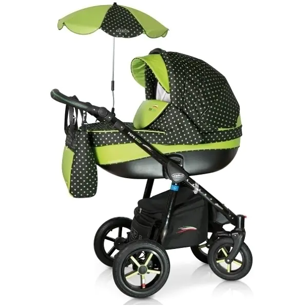Детская коляска Verdi Pepe Eco Plus 3 в 1, ткань+эко-кожа — фото 2