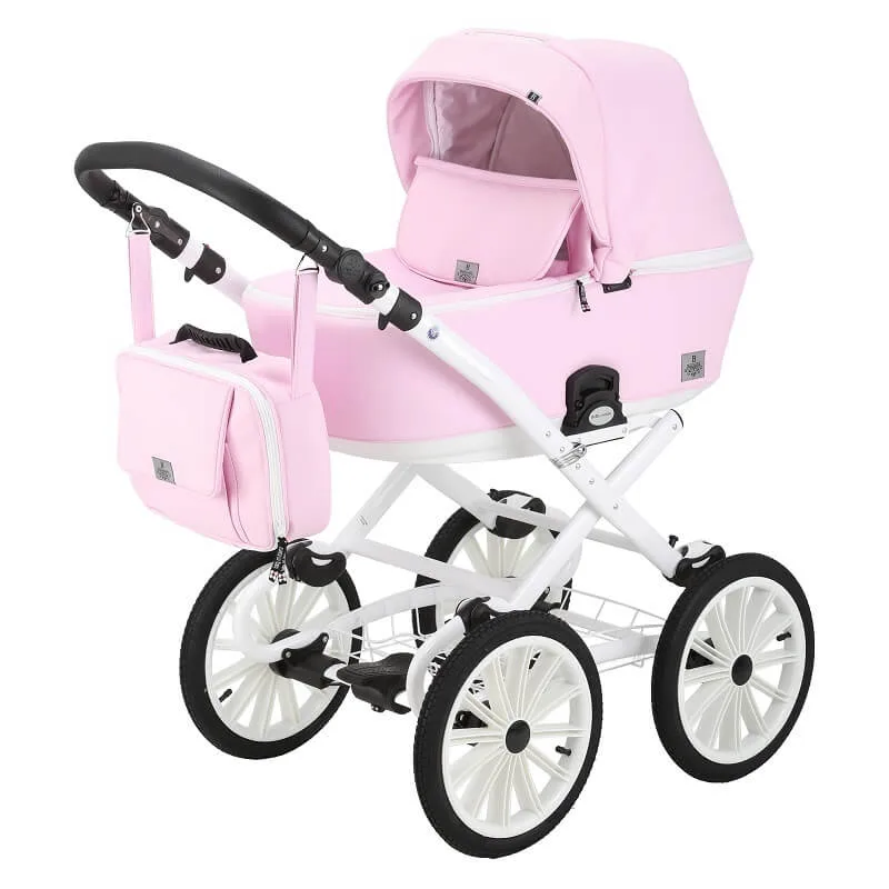 Детская коляска Bebe-Mobile Gusto Retro Deluxe 3 в 1, 100% экокожа, Вариант 1 — главный ракурс