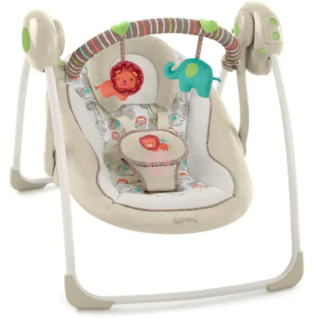 Электронные качели Bright Starts Comfort Harmony Брайт Стартс Комфорт и Гармония Песочное Сафари 60194 — фото 2