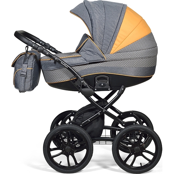 Детская коляска Indigo 18 Special Plus 14" 2 в 1, ткань + эко-кожа — фото 2