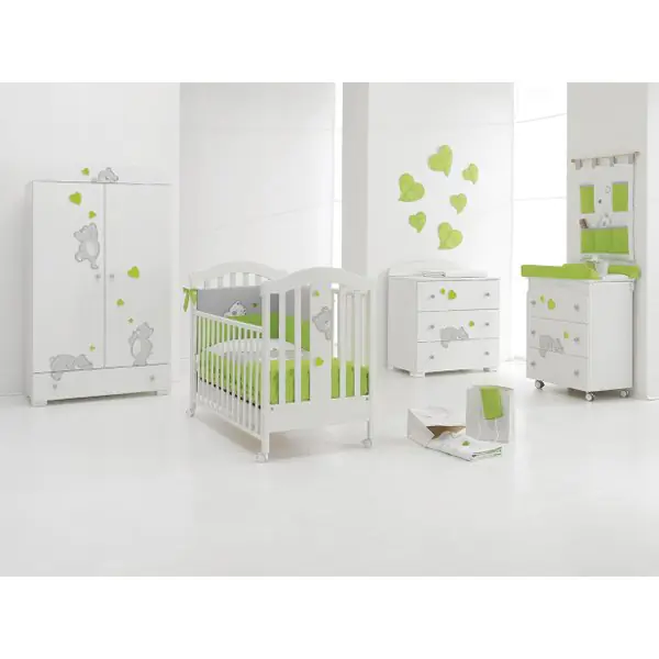 Бельевая тумба Erbesi Cucu Colour, white/green — главный ракурс
