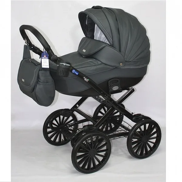 Детская коляска BeBe-Mobile Giulia Deluxe Carbon 2 в 1, экокожа — фото 10