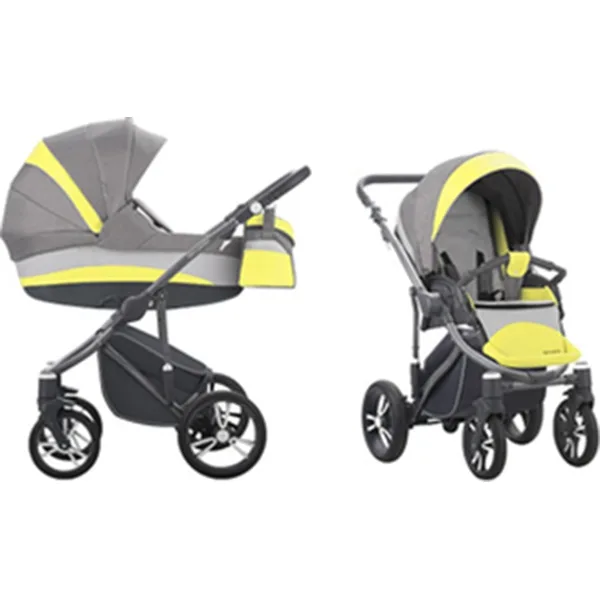 Детская коляска Bebetto Murano Colours 3 в 1, ткань+экокожа — главный ракурс