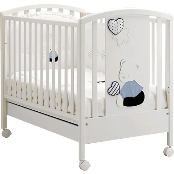 Детская кроватка Mibb Stellina, Bianco/Blu — главный ракурс