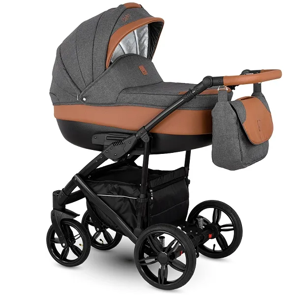 Детская коляска Camarelo Baleo 3 в 1, ткань+экокожа, Ba-1 — главный ракурс