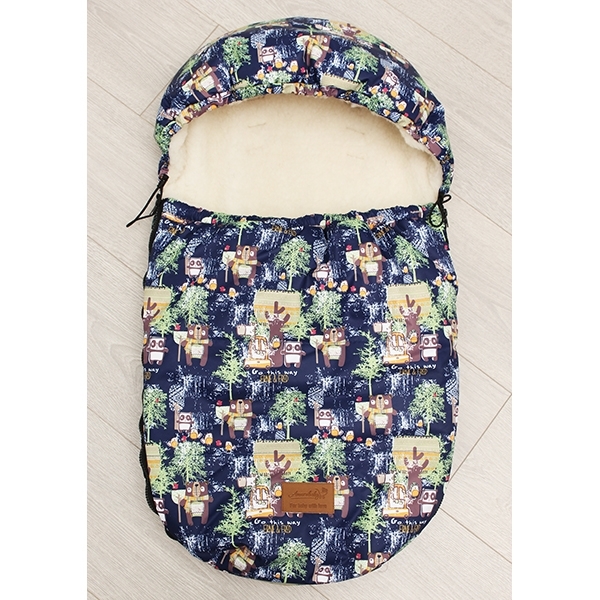 Универсальный меховой конверт AmaroBaby Little Friend Лес 80х45 см — фото 1