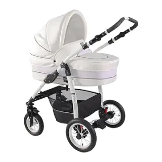 Детская коляска Jedo Memo Fyn 4DS EX 2 в 1, экокожа, шасси белое Bealy