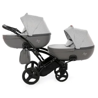 Детская коляска для двойни Junama Madena Duo Slim 2 в 1, ткань+экокожа
