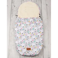 Универсальный меховой конверт AmaroBaby Little Traveller Котики 145х45 см