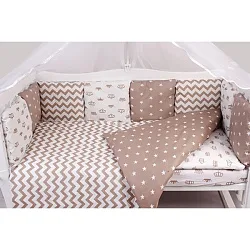 Комплект постели в кроватку AmaroBaby Royal Baby, 15 предметов, бязь