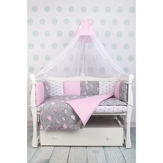 Комплект Premium в кроватку AmaroBaby Мечта, 19 предметов (7+12 бортиков), поплин/бязь