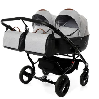 Детская коляска для двойни Junama Madena Duo 2 в 1, ткань+экокожа