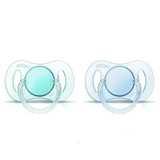 Силиконовая соска-пустышка мини Philips Avent для мальчика 0-2 мес. 81510, 2 штуки