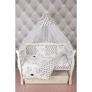 Комплект Premium в кроватку AmaroBaby Home Elite, 19 предметов (7+12 бортиков), поплин/бязь